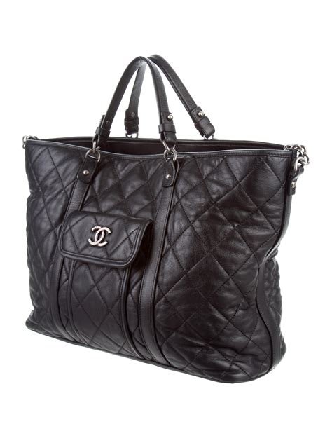 big black chanel bag|large zipped shopping bag chanel.